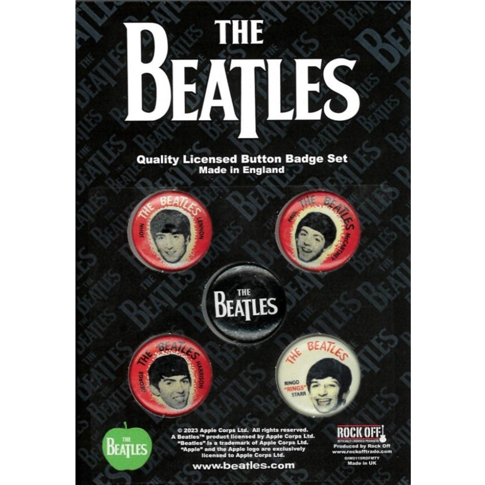THE BEATLES ビートルズ (結成 65周年 ) - Vintage Portraits / 5個セット / バッジ - PGS